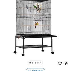 Yaheetech 53" Large Bird Cage Budgie Cage for Small Birds Comes With Two Toys And Free Bag Of Parakeet Food with Rolling Stand