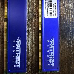 2 Stick of Patriot Computer RAM 1GB CL3 PSD1G400H PC3200 PC Memory
