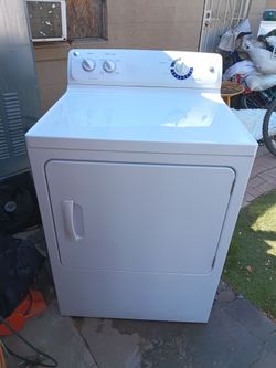 GENERAL ELECTRIC DRYER WHITE ON WHITE JUST LIKE YOU SEE HERE WORKING EXCELLENT WITH 6 MONTHS WARRANTY PRICE $175