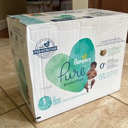 Pampers Pure Diapers, Size 1, 132 Count