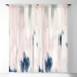 Blush Pink and Blue Curtains