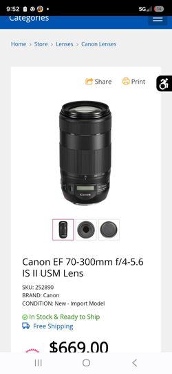 Canon EF 70-300mm f/4-5.6 IS II USM Lens