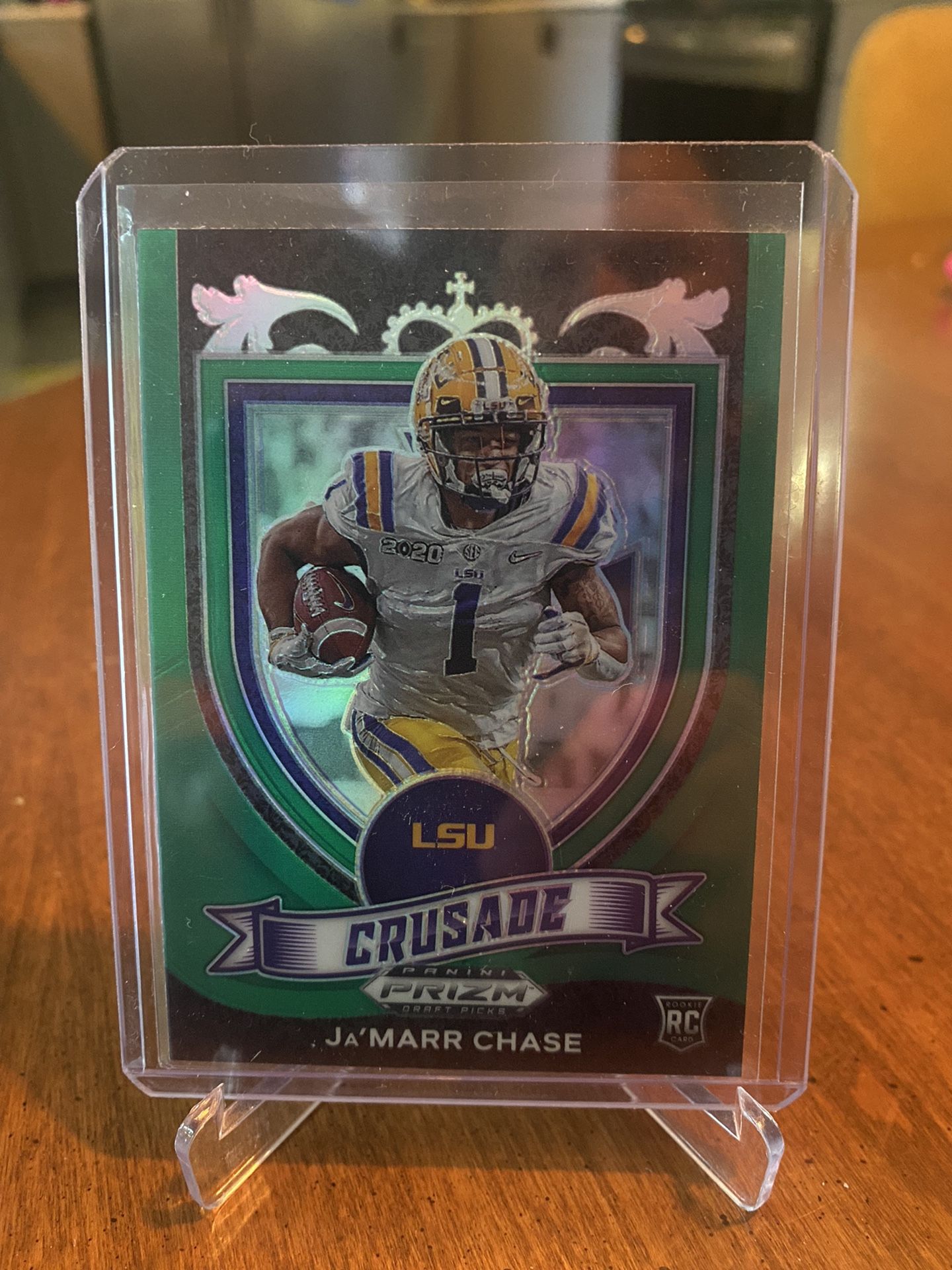 JAMARR CHASE 2021 PRIZM DRAFT PICKS RC ROOKIE CRUSADE GREEN PRIZM BENGALS 