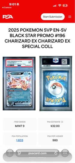 PSA 9 Charizard and a PSA 10 Skwovet
