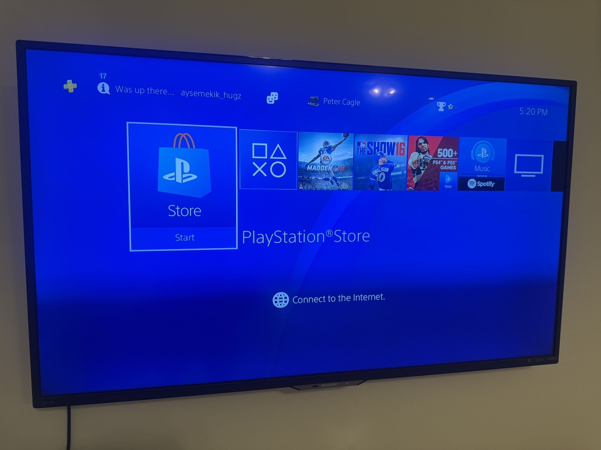 Sharp 50in 4k ultra HD SMART LED TV. without remote.