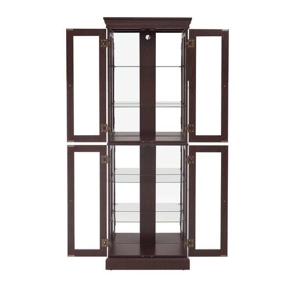 NEW. Lighted Glass Curio Display Cabinet,Display Cabinet,Glass Storage Cabinet Glass Wine cabinet Wood Frame Toy Display