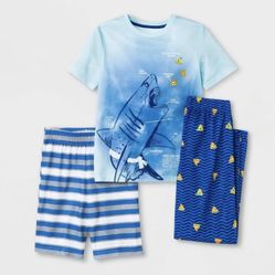 Cat & Jack Kid’s Large (12/14) Shark 3pc Pajama Set