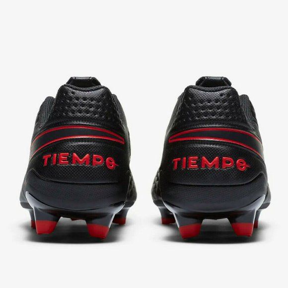Nike Tiempo Legend Size 8.5 MG Black/Red Soccer Cleats