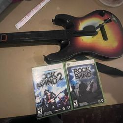 Xbox 360  Hero Guitar W Games 