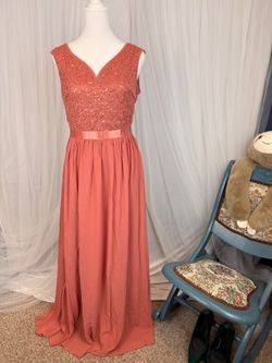 MIUSOL Coral Sequin Lace Formal Gown