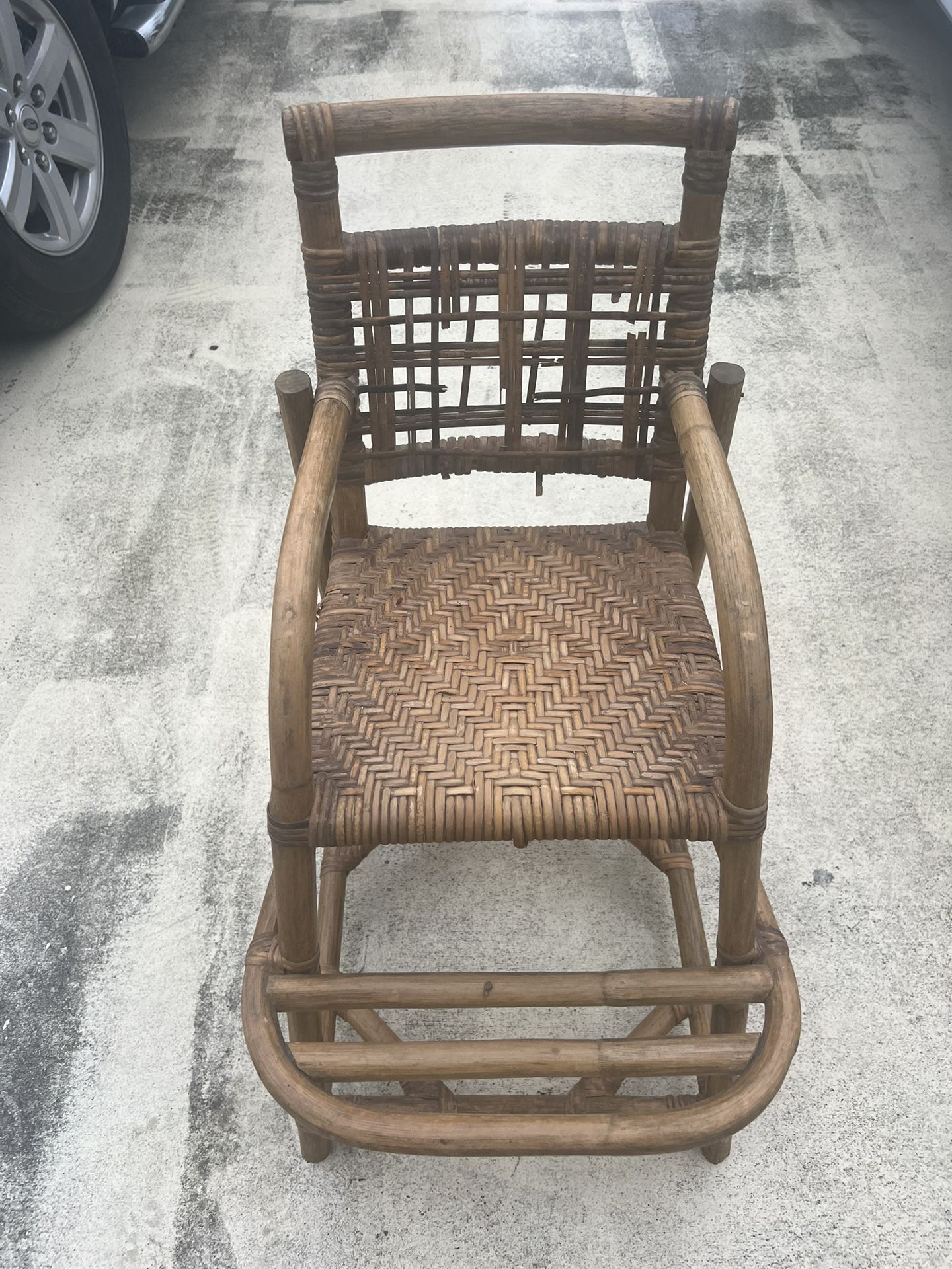 Vintage Kids High Chair Needs Fixed Bamboo Rattan Boho—could Be Used For Play Dolls