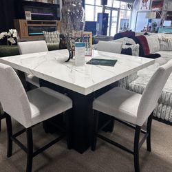 Elegant Marble Dining Table Set! $899 🤍☎️📦