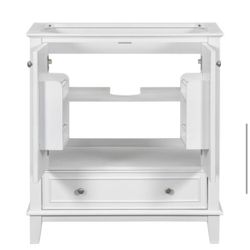 29.50 in. W x 17.80 in. D x 33.80 in H Bath Vanity Cabinet without Top in White with Doors and Drawer