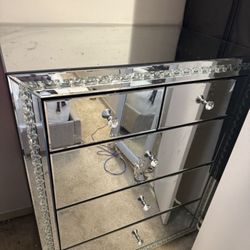 Glass Mirror Dresser drawer