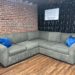 Delivery Available Living Spaces Gray L Sectional Couch