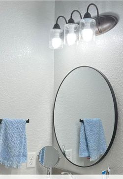 24" round black mirror