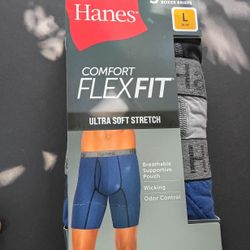 Lg Hanes Tagless Long Leg Boxer Briefs (3pack)