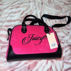 New Hot Pink Juicy Couture Purse Terry Cloth Raising Star Bowler Bag MSRP $89