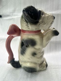 Vintage Erphila Terrier Dog Teapot  Hand-Painted Ceramic Puppy