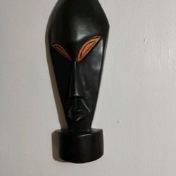 HAND CARVED WOODEN AFRICAN WALL ART - MASK 14"×6" - S98