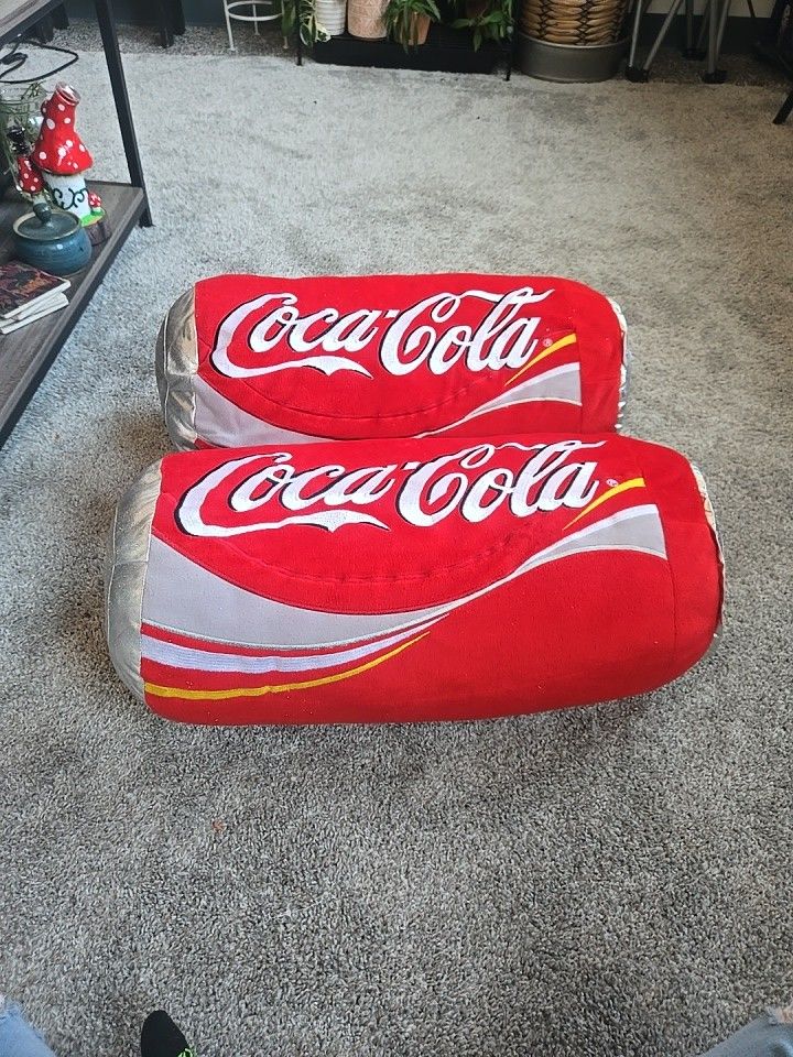 2 Coca Cola Plush Cans 