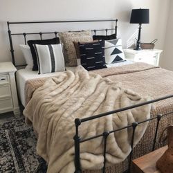 FOR SALE: King-Size Bed Set + Wooden Truck Bench