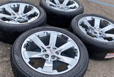 22” GMC Yukon Denali Sierra Cadillac Escalade Chevy Suburban Chevrolet Rims Tires New Chrome 