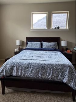 Queen Dark Wood Bed Frame