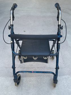 Merits Walker with Seat & Basket – Folding, Adjustable, Excellent Condition