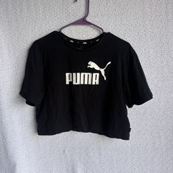 Woman Puma Black crop top shirt medium 