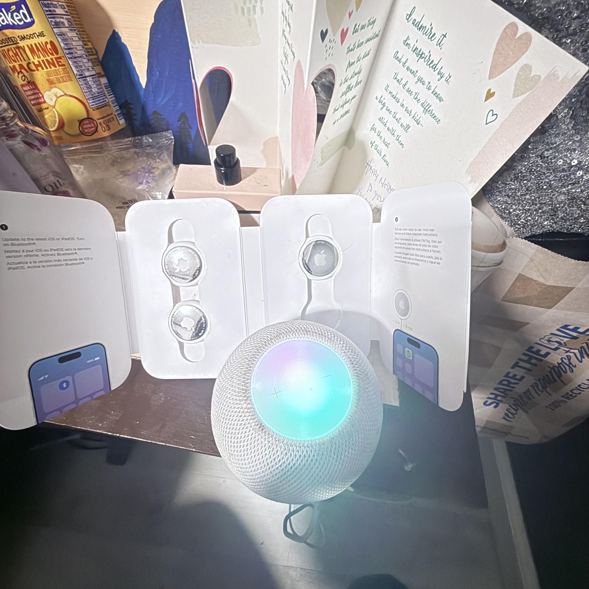 Apple Smart HomePod mini + 3 AirTags + MacBook Charger — $185 OBO