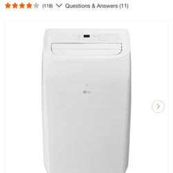 LG 10,000 (DOE) BTU 115-Volt Portable Air Conditioner Unit Cools 450 sq. ft. with Heater, Dehumidifier, Wi-Fi in White