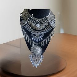 Crown Jewerly  Multi- Layer Statement Boho Chandelier Necklace