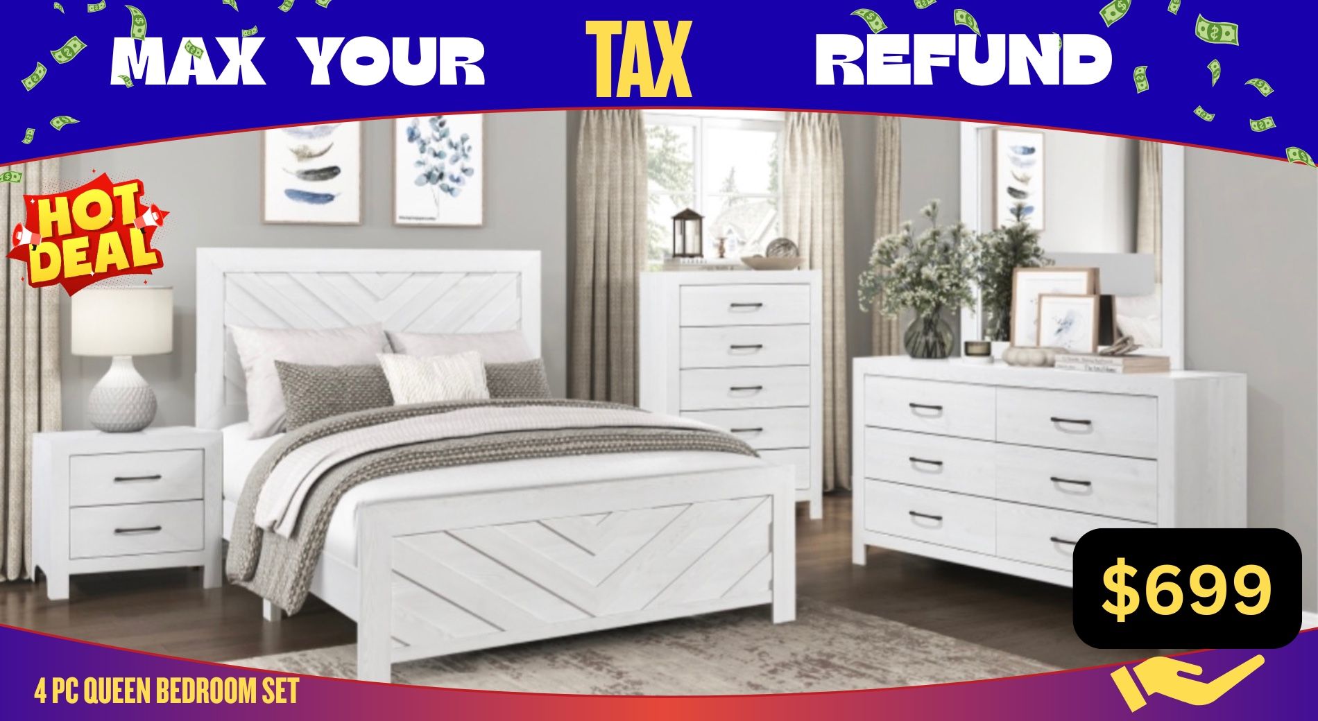 4 PC QUEEN BEDROOM SET