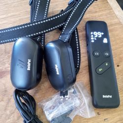 PET DOG TRAINING DUAL COLLAR FOR 2 DOGS MODES SHOCK VIBRATION BEEP COLLAR 2500FT RANGE WATERPROOF 