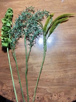 Green Faux Laves For Arrangements (Set of 4)