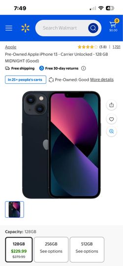 iPhone 13 midnight blue  unlocked