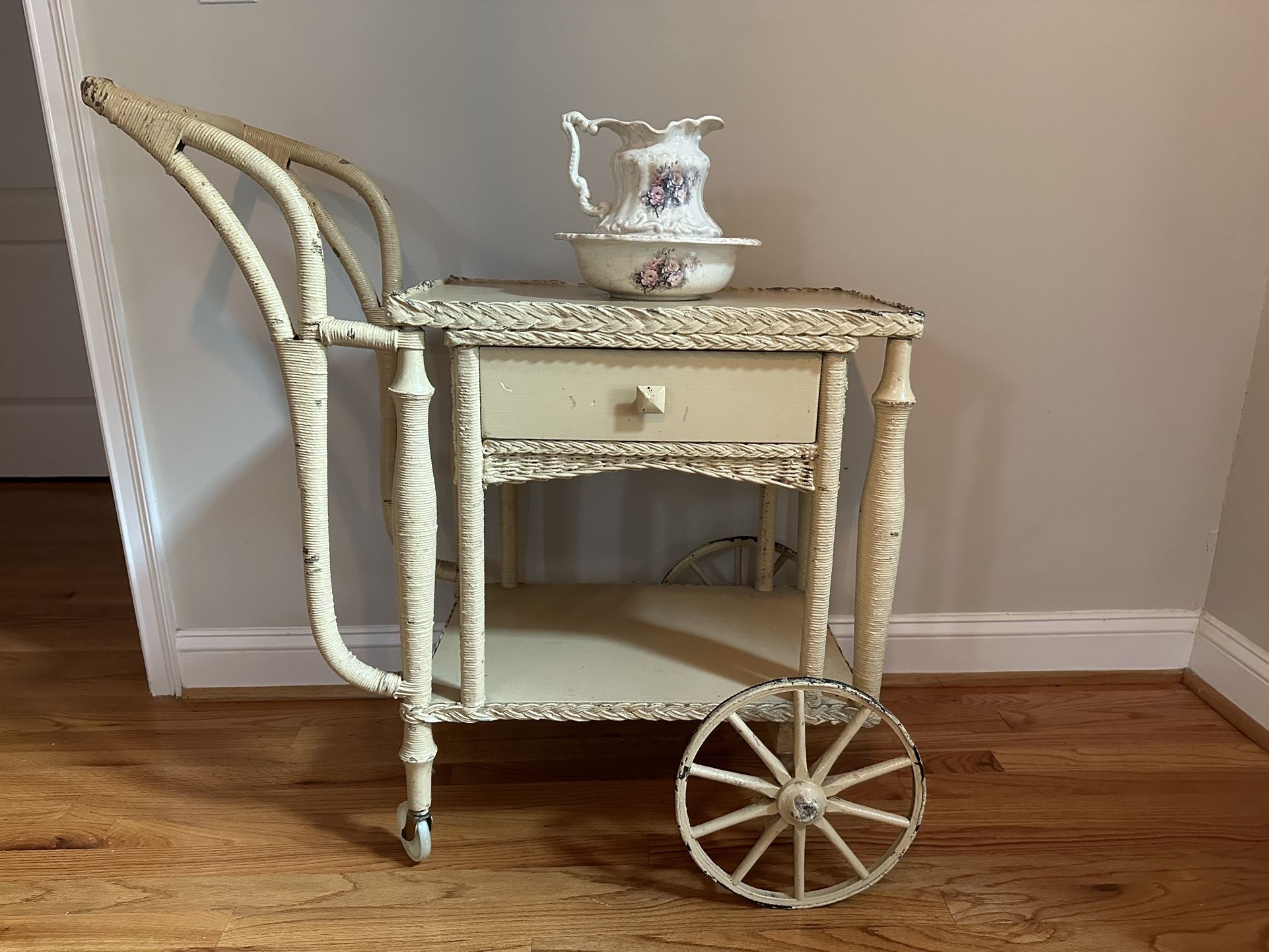 Vintage Cart And Wash Bin 