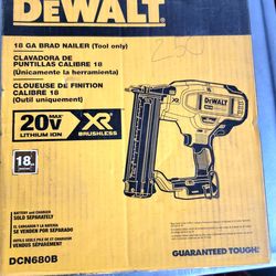 Dewalt 18 Gauge Brad Nailer Brushless Xr 20v