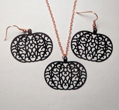 Halloween Accessories Necklaces And Earrings Pumpkin Goth Spooky Jewelry