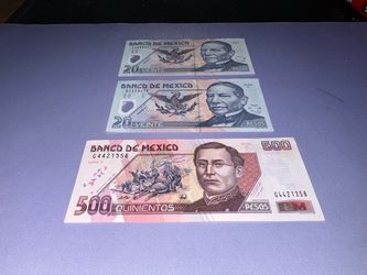 $500 Mexican pesos $20 Mexican pesos Mexico