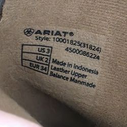 ARIAT WESTERN BOOTS size 3