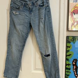 Aeropostale Bayla Skinny Crop Distressed Jeans Womens Size 5/6