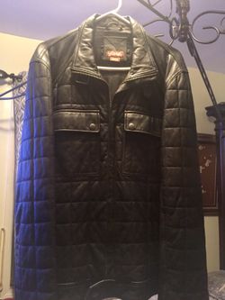 Micheal kors men's leather thick jacket