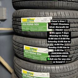 205/65R16 TBB A SET OF FOUR NEW TIRES, INCLUDES MOUNTING AND BALANCING WITH WARRANTY, ASK  ME FOR ANY SIZE OR BRAND, WE HAVE THE BEST PRICES!!