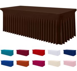 Smiry Spandex Tablecloth, Elastic Fitted Stretch Tablecloth For 6FT Rectangle Tables, Waterproof Washable Table Cover Skirt For Outdoor, Wedding, Banq