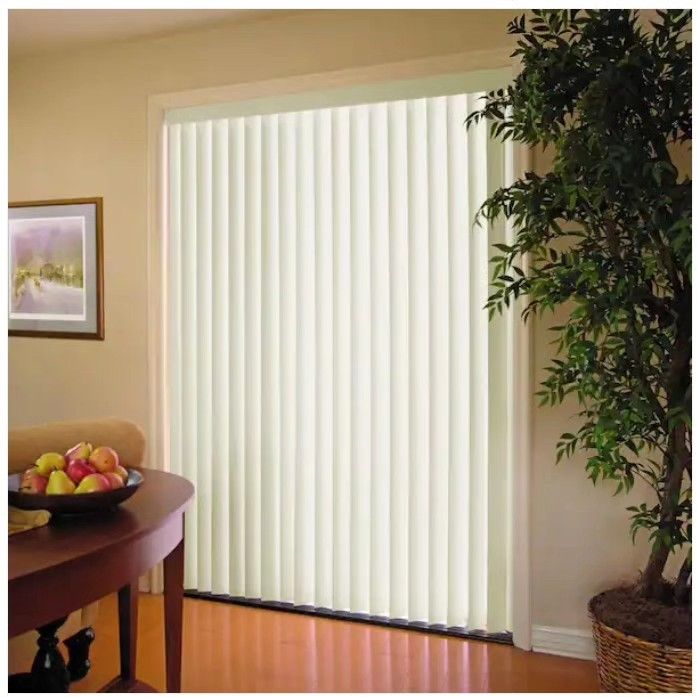78" W X 84" H Room Darkening Cordless Vertical Blinds In Crown White 