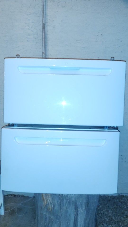 White Pedestal Storage Drawer