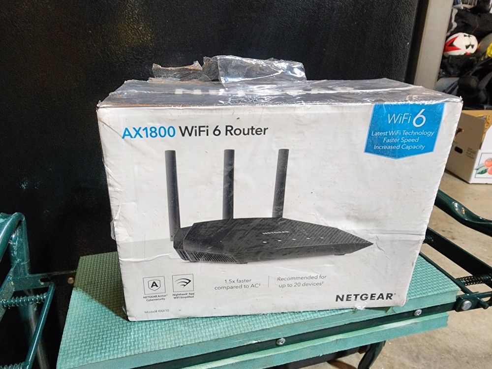 Netgear RAX10-100NAR 4-Stream AX1800 Dual-Band WiFi 6 Router 
