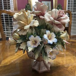 Vintage Capodimonte Italian Porcelain Flowers